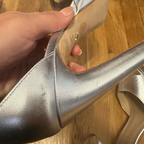 Stuart Weitzman Metallic Silver Platform Heels - Picture 8 of 8